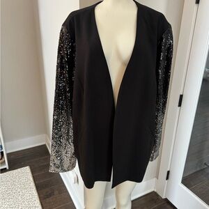 Torrid Black Sequin Sleeve Blazer Size 5